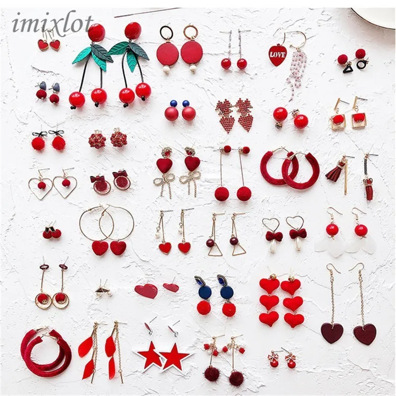 Korean Red Pom Pom Fur Ball Drop Earrings Fashion Velvet Bow Love Heart Flower Circle Geometry Earring for Women Wedding Jewelry
Korean Red Pom Pom Fur Ball Drop Earrings Fashion Velvet Bow Love Heart Flower Circle Geometry Earring for Women Wedding Jewelry