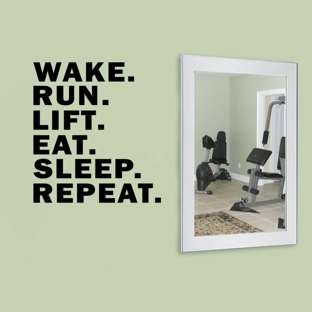 Тренировка художественная работа с цитатами наклейки на стену Wake Run Lift Gym