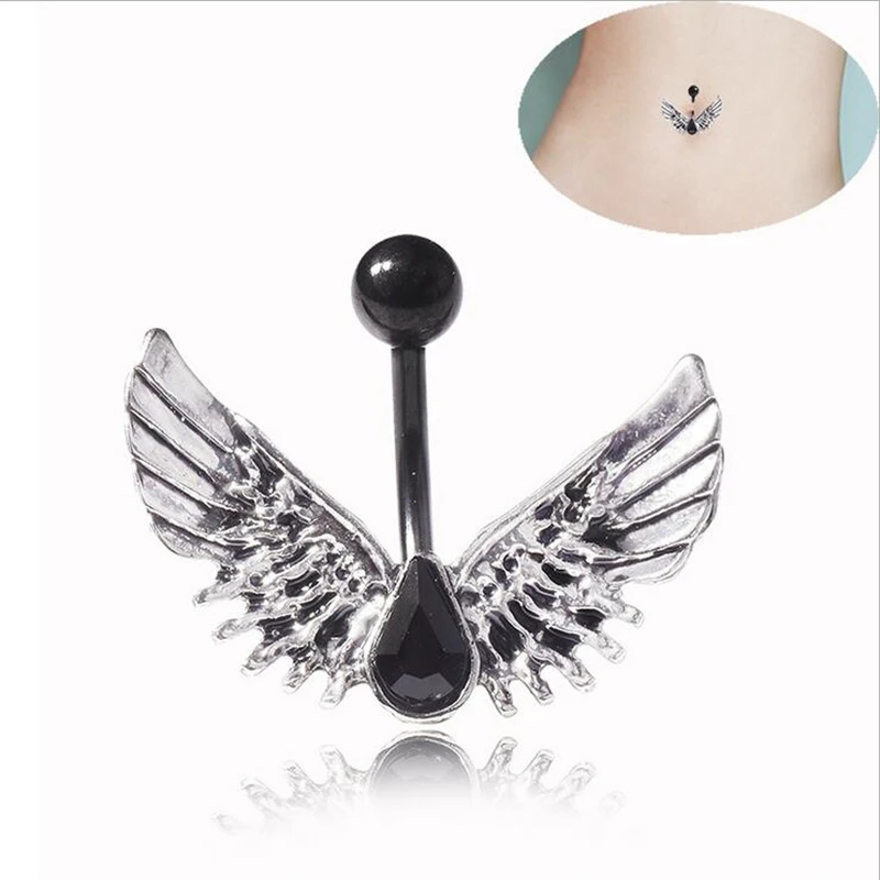 New Retro Black Wing Dangle Belly Button Rings Sexy Piercing Barbell Surgical Steel Navel Piercing Fashion Body Jewelry
New Retro Black Wing Dangle Belly Button Rings Sexy Piercing Barbell Surgical Steel Navel Piercing Fashion Body Jewelry
