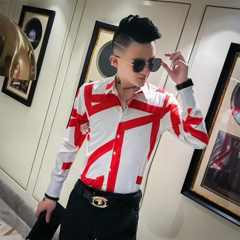 Hot Sale Tuxedo Shirt Men Autumn New Long Sleeve Mens Dress Shirts Streetwear Casual Slim Fit Printed Shirt Men Clothes 2019 3XL
Hot Sale Tuxedo Shirt Men Autumn New Long Sleeve Mens Dress Shirts Streetwear Casual Slim Fit Printed Shirt Men Clothes 2019 3XL