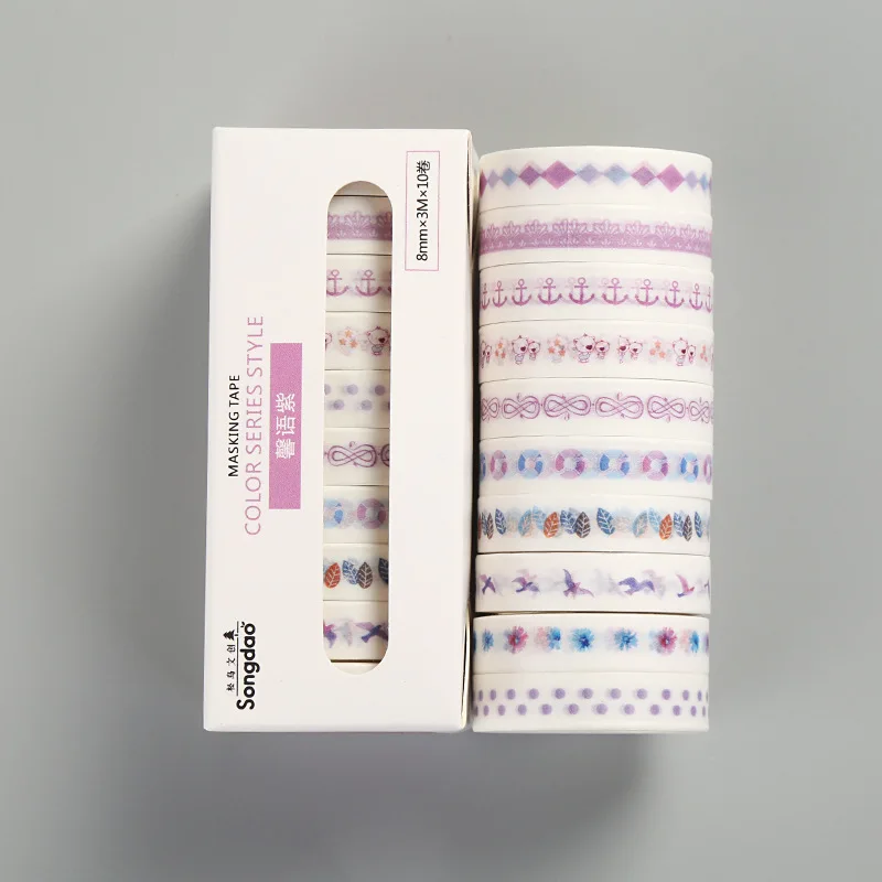 10 pcs/box Purple Animal washi tape DIY Decoration Scrapbooking planner masking tape adhesive tape label stationery sticker
10 pcs/box Purple Animal washi tape DIY Decoration Scrapbooking planner masking tape adhesive tape label stationery sticker