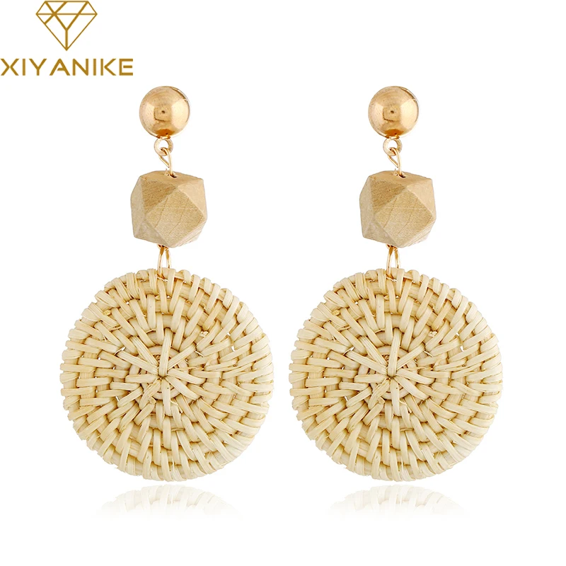 XIYANIKE Handmade Round Drop Earrings For Women Wooden Straw Weave Rattan Wedding Party Gift Dangle Boho Jewelry Wholesale E1913
XIYANIKE Handmade Round Drop Earrings For Women Wooden Straw Weave Rattan Wedding Party Gift Dangle Boho Jewelry Wholesale E1913