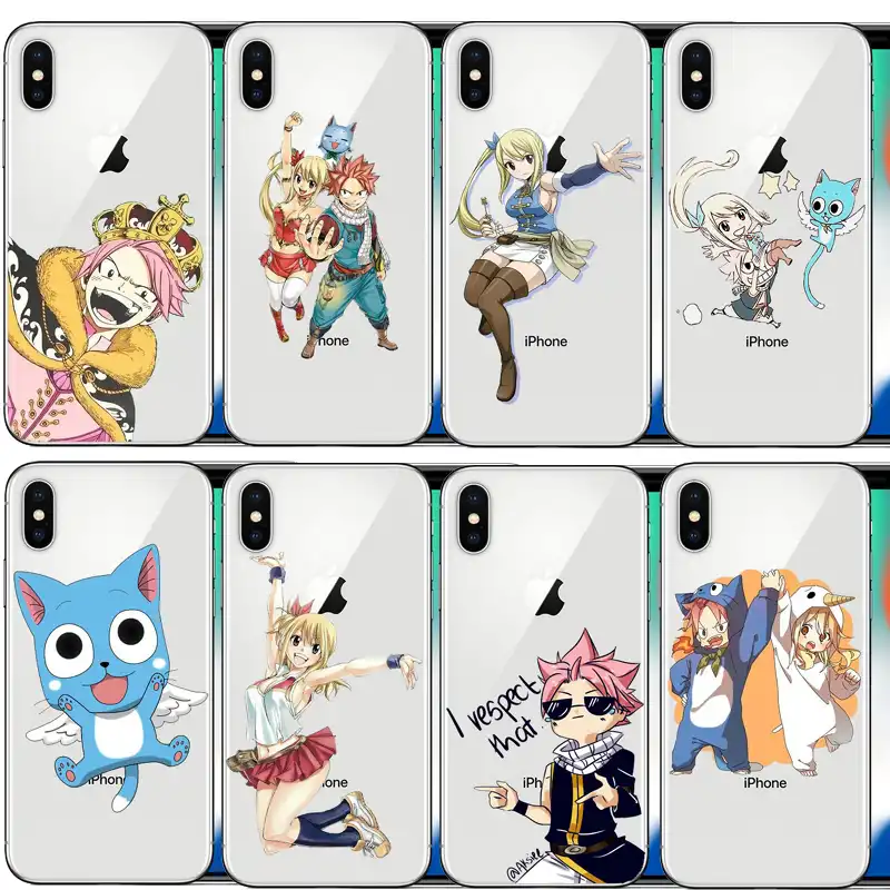 アニメマンガフェアリーテイルロゴソフトシリコン Tpu 電話ケースのための Iphone 4 S 5c 6 6 S 7 8 プラス 5 4s 5 Se Xr Xs 最大 Gooum