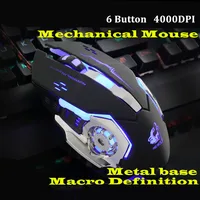 Gaming Mause Computer Peripherals 6 Button Wired Mouse 4 Color Breathing Lamp Ajustable 4000DPI USB Mice Mechanical Mouse Gamer image