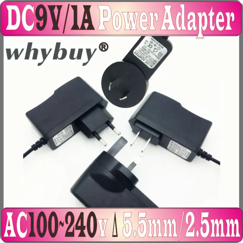 EU/US/AU/UK Plug, AC Power Adapter Charger 9v1a, AC to DC 100V-240V Adapter Output 9V 1A 1000mA, DC Connector 5.5mm*2.5mm Prom-
EU/US/AU/UK Plug, AC Power Adapter Charger 9v1a, AC to DC 100V-240V Adapter Output 9V 1A 1000mA, DC Connector 5.5mm*2.5mm Prom-