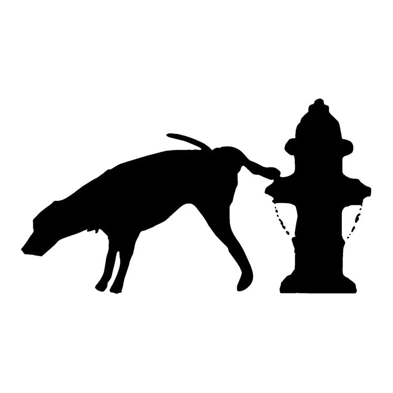 Yjzt 13cm 7 2cm Dog Peeing On Fire Hydrant Vinyl Art Sticker Car