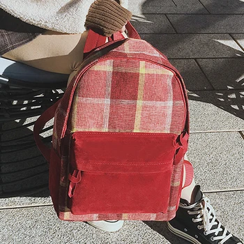 Preppy Style Canvas Backpack For Women Simple Youth Travel Plaid Backpack Leisure School Bag Tote For Teen Girl Shoulder Bag
Preppy Style Canvas Backpack For Women Simple Youth Travel Plaid Backpack Leisure School Bag Tote For Teen Girl Shoulder Bag