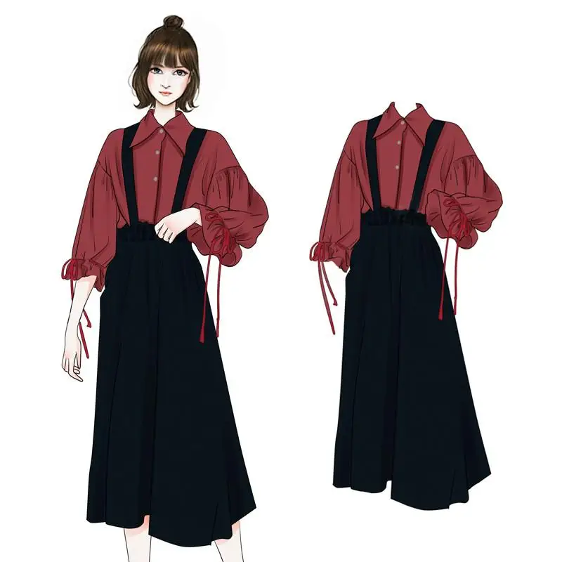 2019 Fashion Spring Summer Women Lantern Sleeve Single Button Casual Blouse Shirt+ Pleated A-Line Straps Dress 2 Pieces Sets J96
2019 Fashion Spring Summer Women Lantern Sleeve Single Button Casual Blouse Shirt+ Pleated A-Line Straps Dress 2 Pieces Sets J96