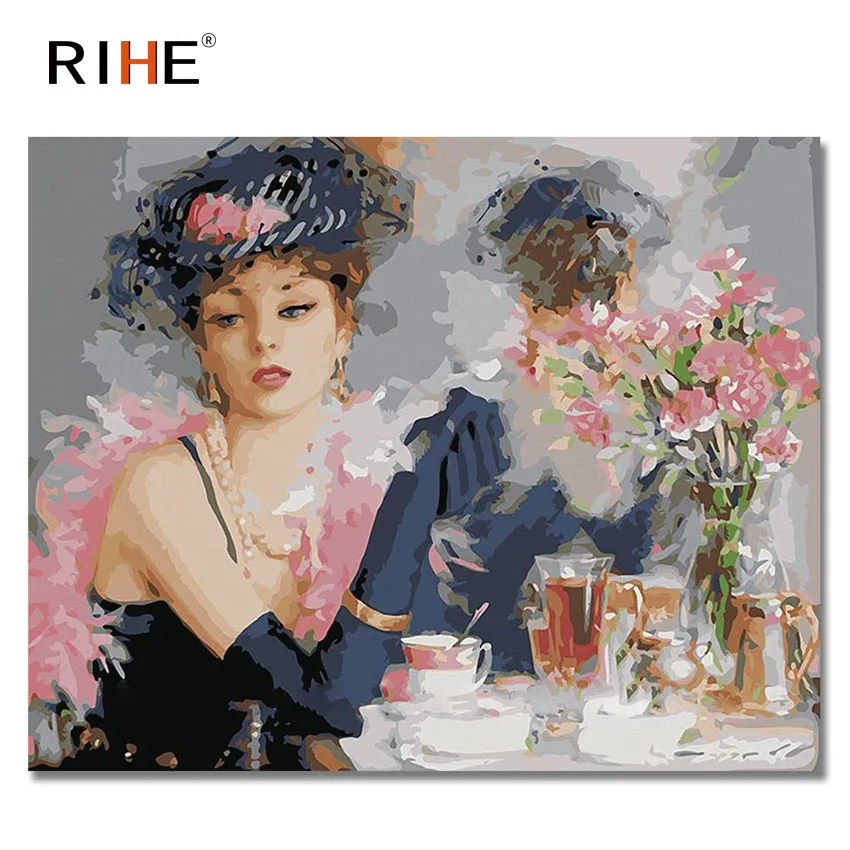 RIHE Elegant Woman Oil Painting By Numbers Tea Cuadros Decoracion Acrylic Paint On Canvas For Artwork Modern Home Decor 40X50CM
RIHE Elegant Woman Oil Painting By Numbers Tea Cuadros Decoracion Acrylic Paint On Canvas For Artwork Modern Home Decor 40X50CM