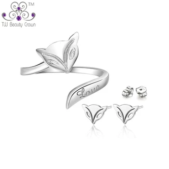 Genuine 925 Sterling Silver Cute Fire Fox Small Stud Earrings Ring Fashion Party Wedding Jewelry Sets For Women Children Jewelry
Genuine 925 Sterling Silver Cute Fire Fox Small Stud Earrings Ring Fashion Party Wedding Jewelry Sets For Women Children Jewelry