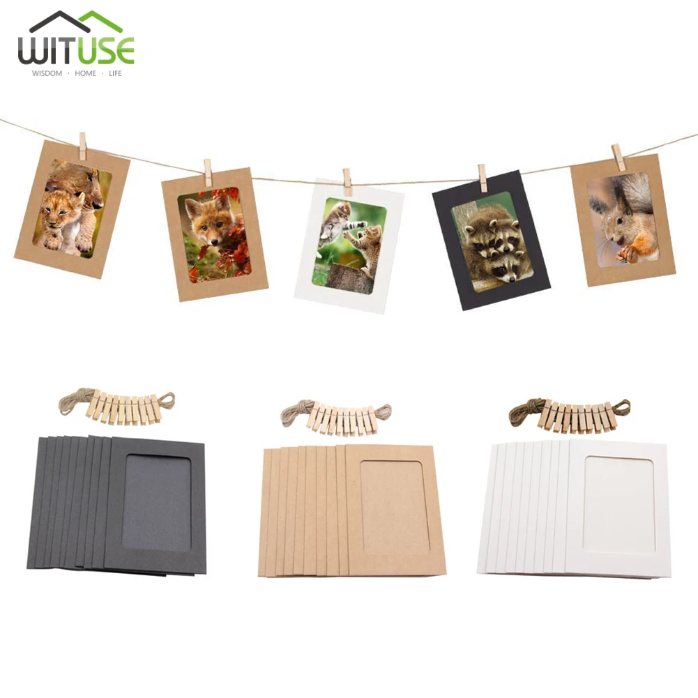 3/5/6 inch DIY Combination 30Pcs Wall Photo Frame with 10pcs Clips and Rope DIY Hanging Wall Picture Album Kraft Home Decoration
3/5/6 inch DIY Combination 30Pcs Wall Photo Frame with 10pcs Clips and Rope DIY Hanging Wall Picture Album Kraft Home Decoration