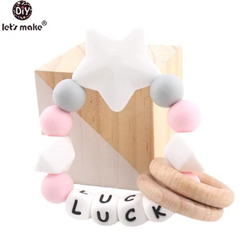 Let's make 1PC Food Grade Silicone Nursing Bracelet Customize The Baby's Name Wooden Sensory Chewing Baby Teether Accessories
Let's make 1PC Food Grade Silicone Nursing Bracelet Customize The Baby's Name Wooden Sensory Chewing Baby Teether Accessories