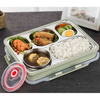 5 Grid Stainless Steel Insulated Lunchbox Hot Water Heating Food Container Double Layer With Soup Bowl Outdoor Tableware
5 Grid Stainless Steel Insulated Lunchbox Hot Water Heating Food Container Double Layer With Soup Bowl Outdoor Tableware