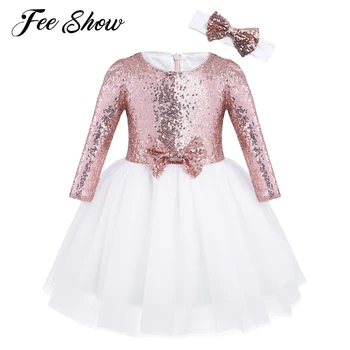 New Kid Girls Mesh Sequined Long Sleeves Flower Girl Dress Princess Pageant Wedding Birthday Party Dress with Headband SZ 12 M-8
New Kid Girls Mesh Sequined Long Sleeves Flower Girl Dress Princess Pageant Wedding Birthday Party Dress with Headband SZ 12 M-8