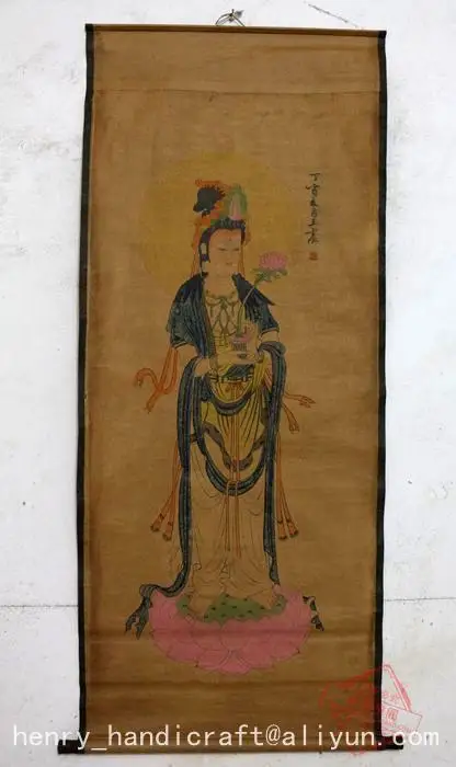 Antique QingDynasty Hand-painted Chinese calligraphy painting--Lotus Guanyin ,decoration murals, crafts /collection & adornment
Antique QingDynasty Hand-painted Chinese calligraphy painting--Lotus Guanyin ,decoration murals, crafts /collection & adornment
