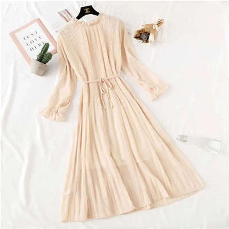 Floral Print Chiffon Dress 2019 Women Spring Flare Sleeve Ruffle Pleated Long Dress Elastic Waist Vintage Femme Vestidos W86
Floral Print Chiffon Dress 2019 Women Spring Flare Sleeve Ruffle Pleated Long Dress Elastic Waist Vintage Femme Vestidos W86
