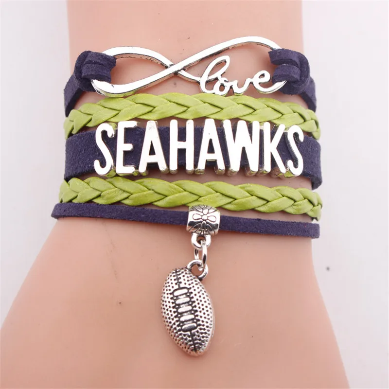 Infinity Seattle Football Leather Bracelet Team Bracelet Navy Green Fashion Multilayer Wrap Bracelet
Infinity Seattle Football Leather Bracelet Team Bracelet Navy Green Fashion Multilayer Wrap Bracelet