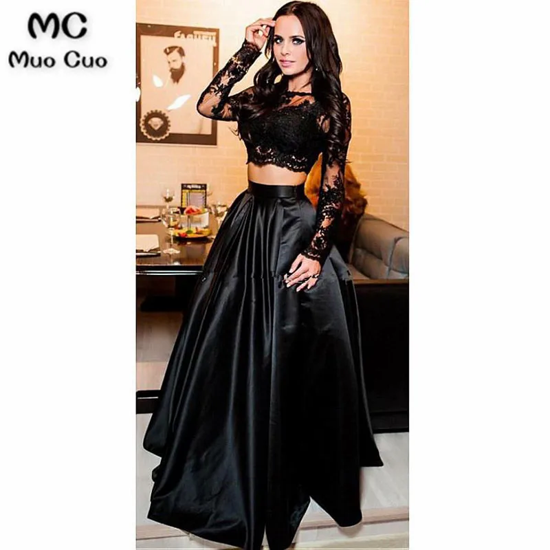Elegant 2018 Two Pieces Gown Evening Dresses Long Sleeve with Lace Appliques Satin Formal Evening Party Dress Custom Made
Elegant 2018 Two Pieces Gown Evening Dresses Long Sleeve with Lace Appliques Satin Formal Evening Party Dress Custom Made