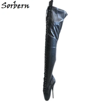 

Sorbern Super Long Boots Over The Knee Ballet Stilettos 18Cm High Heel Unisex Boot Bdsm Belt Thigh High Boots Exotic Dancer Shoe