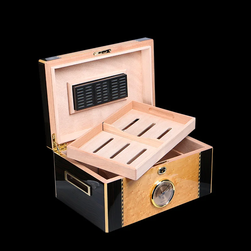 COHIBA High Quality Glossy Piano Finish Wood Cigar Humidor Cabinet Large Capacity Storage Box W/ Lock Hygrometer Humidifier
COHIBA High Quality Glossy Piano Finish Wood Cigar Humidor Cabinet Large Capacity Storage Box W/ Lock Hygrometer Humidifier