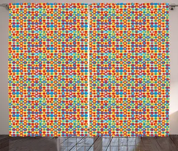 Doodle Curtains Retro Style Circles with Grid Mosaic Pattern Colorful Eighties Pop Art Illustration Living Room Bedroom Window
Doodle Curtains Retro Style Circles with Grid Mosaic Pattern Colorful Eighties Pop Art Illustration Living Room Bedroom Window