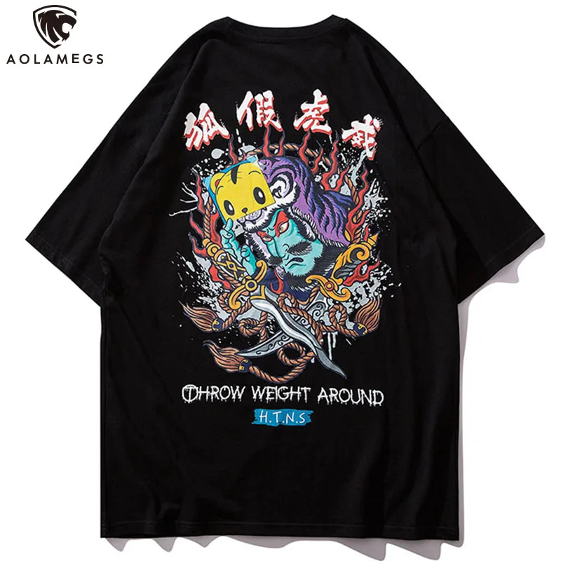 Aolamegs T Shirt Men Chinese Cartoon Print Men's Tee Shirts O-neck T Shirt Fashion Hip Hop Couple High Street Tees Streetwear
Aolamegs T Shirt Men Chinese Cartoon Print Men's Tee Shirts O-neck T Shirt Fashion Hip Hop Couple High Street Tees Streetwear