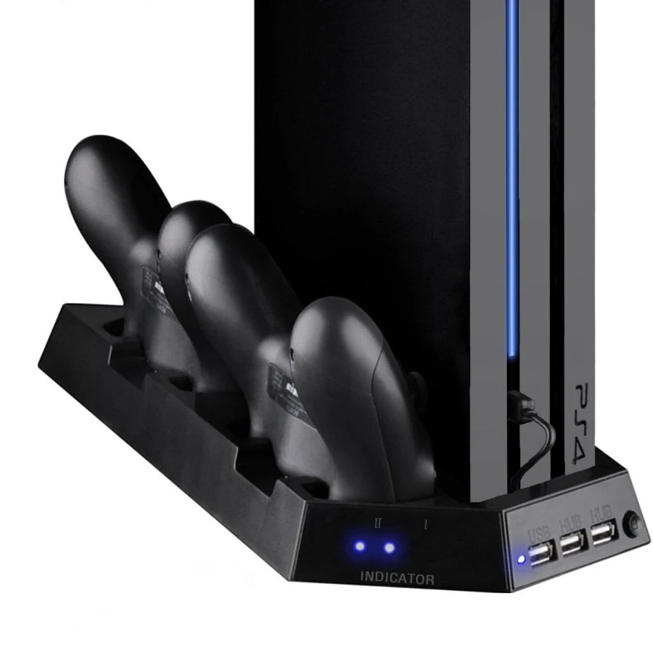 Multifunctional Vertical Stand for PS4 - Cooling Cooler Fan Controller Charging Station with Game Storage and Dualshock Charger
Multifunctional Vertical Stand for PS4 - Cooling Cooler Fan Controller Charging Station with Game Storage and Dualshock Charger