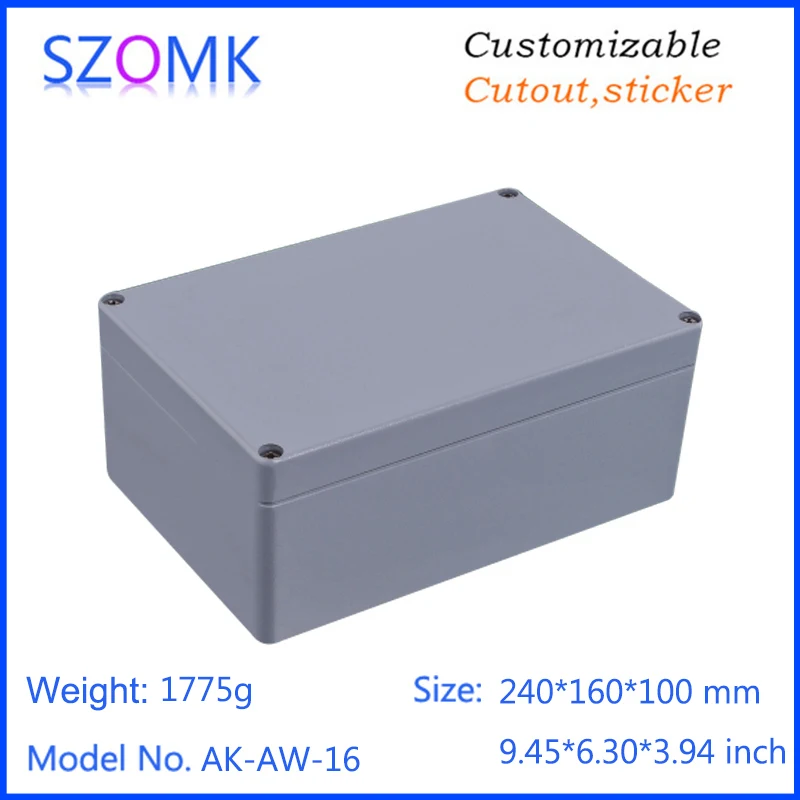 1 piece, 240*160*100mm die casting aluminum electrical enclosure housing aluminum cabinet for power supply project box
1 piece, 240*160*100mm die casting aluminum electrical enclosure housing aluminum cabinet for power supply project box