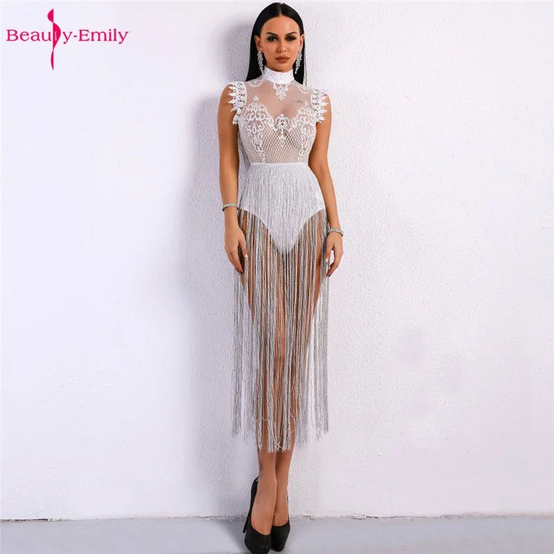 Beauty Emily 2019 Sexy Hollow Lace Tight Jumpsuit Tassel Sleeveless Open Back Net High Neck Rompers
Beauty Emily 2019 Sexy Hollow Lace Tight Jumpsuit Tassel Sleeveless Open Back Net High Neck Rompers