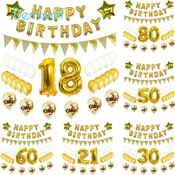 45pcs Happy Birthday Balloon 32inch Gold Nummber Balloons flags Banner Baby Shower Birthday Party Decorations Kids Adult
45pcs Happy Birthday Balloon 32inch Gold Nummber Balloons flags Banner Baby Shower Birthday Party Decorations Kids Adult