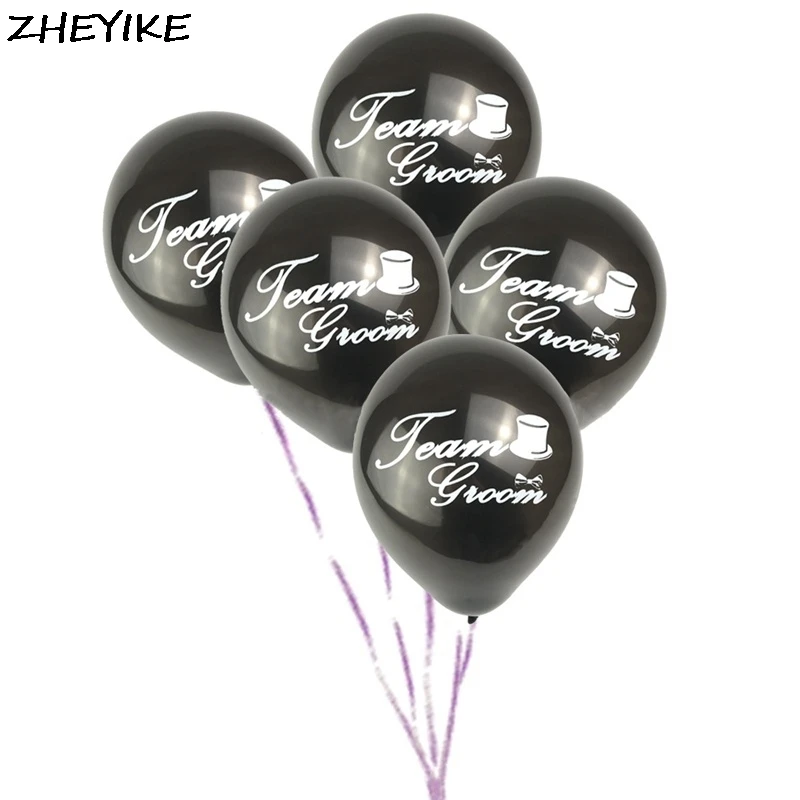 ZHEYIKE 5pcs/lot Ballonnen Bruiloft Black Latex Balloons Team Groom Balony Bridal Shower Wedding Bachelorette Hen Party Globos
ZHEYIKE 5pcs/lot Ballonnen Bruiloft Black Latex Balloons Team Groom Balony Bridal Shower Wedding Bachelorette Hen Party Globos