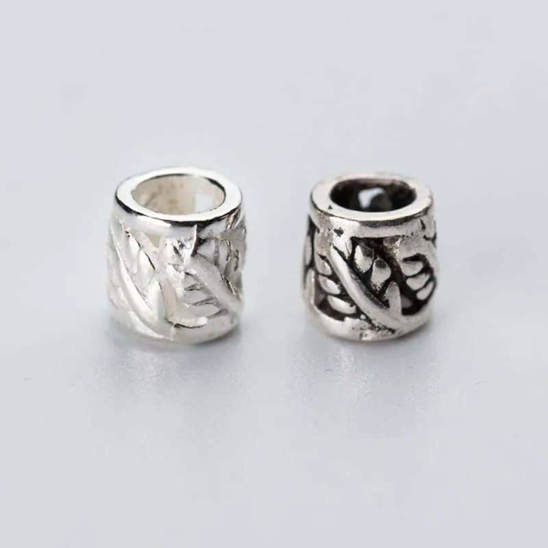 2pcs/lot 925 Sterling Silver Craft Big Hole Charm Beads 6x5mm Hollow Leaf Carved Spacer Beads DIY Jewelry Making Fine Materials
2pcs/lot 925 Sterling Silver Craft Big Hole Charm Beads 6x5mm Hollow Leaf Carved Spacer Beads DIY Jewelry Making Fine Materials