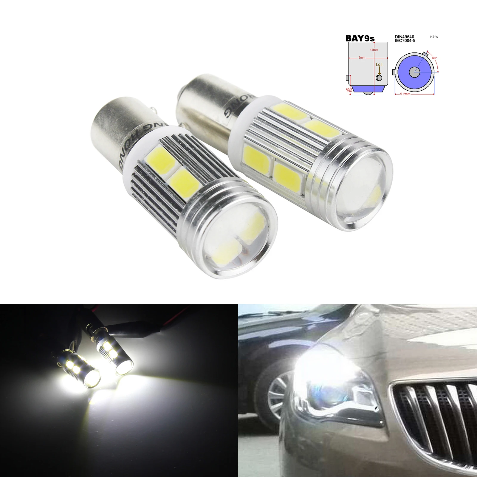 ANGRONG 2 шт. BAY9s H21W 10 SMD светодиодный индикатор дальнего света, лампа задсветильник хода белая 6000K
ANGRONG 2 шт. BAY9s H21W 10 SMD светодиодный индикатор дальнего света, лампа задсветильник хода белая 6000K
