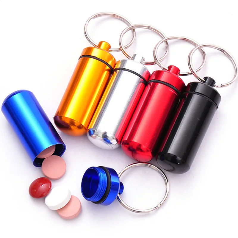 Portable Pill Bottle keyChain Mini Alloy Bottle Drug Box Medicine Storage Waterproof SOS Emergency Outdoor Survial Hiking
Portable Pill Bottle keyChain Mini Alloy Bottle Drug Box Medicine Storage Waterproof SOS Emergency Outdoor Survial Hiking