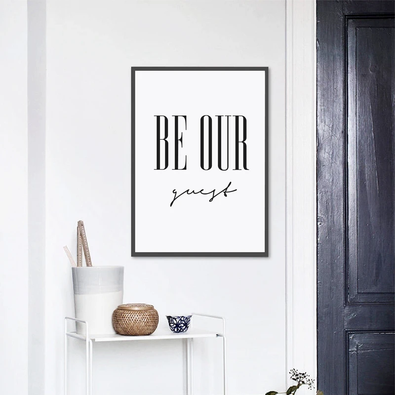 Be Our Guest Quote Canvas Painting Guest Room Decor