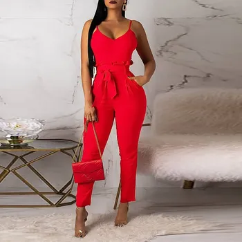 Women Spaghetti Strap Sexy Jumpsuit Summer Long Romper Sleeveless Overalls Bow Tie Up Bodycon Long Jumpsuit
Women Spaghetti Strap Sexy Jumpsuit Summer Long Romper Sleeveless Overalls Bow Tie Up Bodycon Long Jumpsuit