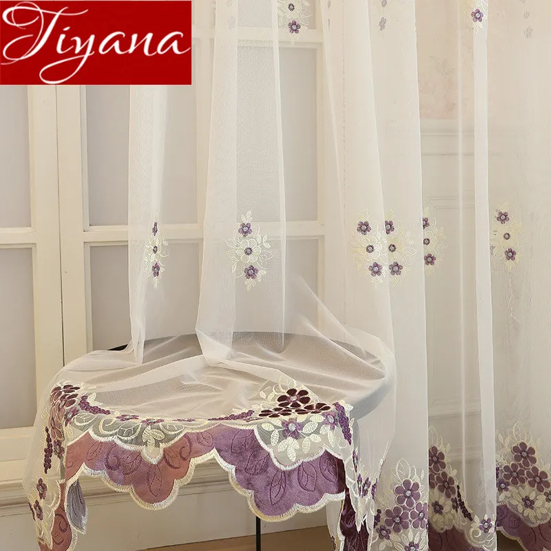 Purple Flowers Sheer Curtain for Living Room Embroidery Voile Bay Window Treatment Blind Drapes Tulle Curtain M083#30
Purple Flowers Sheer Curtain for Living Room Embroidery Voile Bay Window Treatment Blind Drapes Tulle Curtain M083#30