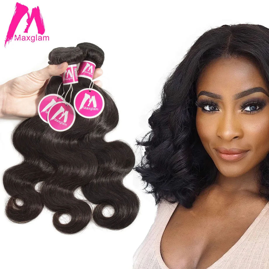 Maxglam Brazilian Virgin Hair Weave Bundles Body Wave 3 Human Hair Bundles Unprocessed Natural Color Free Shipping
Maxglam Brazilian Virgin Hair Weave Bundles Body Wave 3 Human Hair Bundles Unprocessed Natural Color Free Shipping
