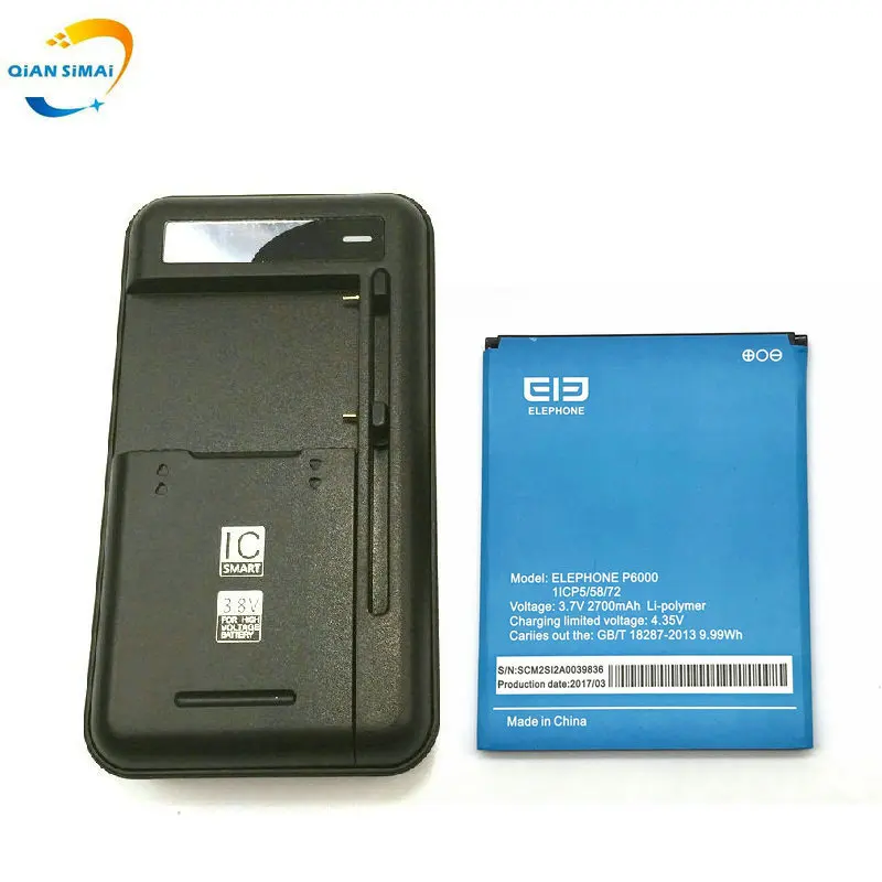New 1PCS Universal battery Charger + 1PCS P6000 battery 2700mAh High quality for Elephone P6000 mobile Phone
New 1PCS Universal battery Charger + 1PCS P6000 battery 2700mAh High quality for Elephone P6000 mobile Phone