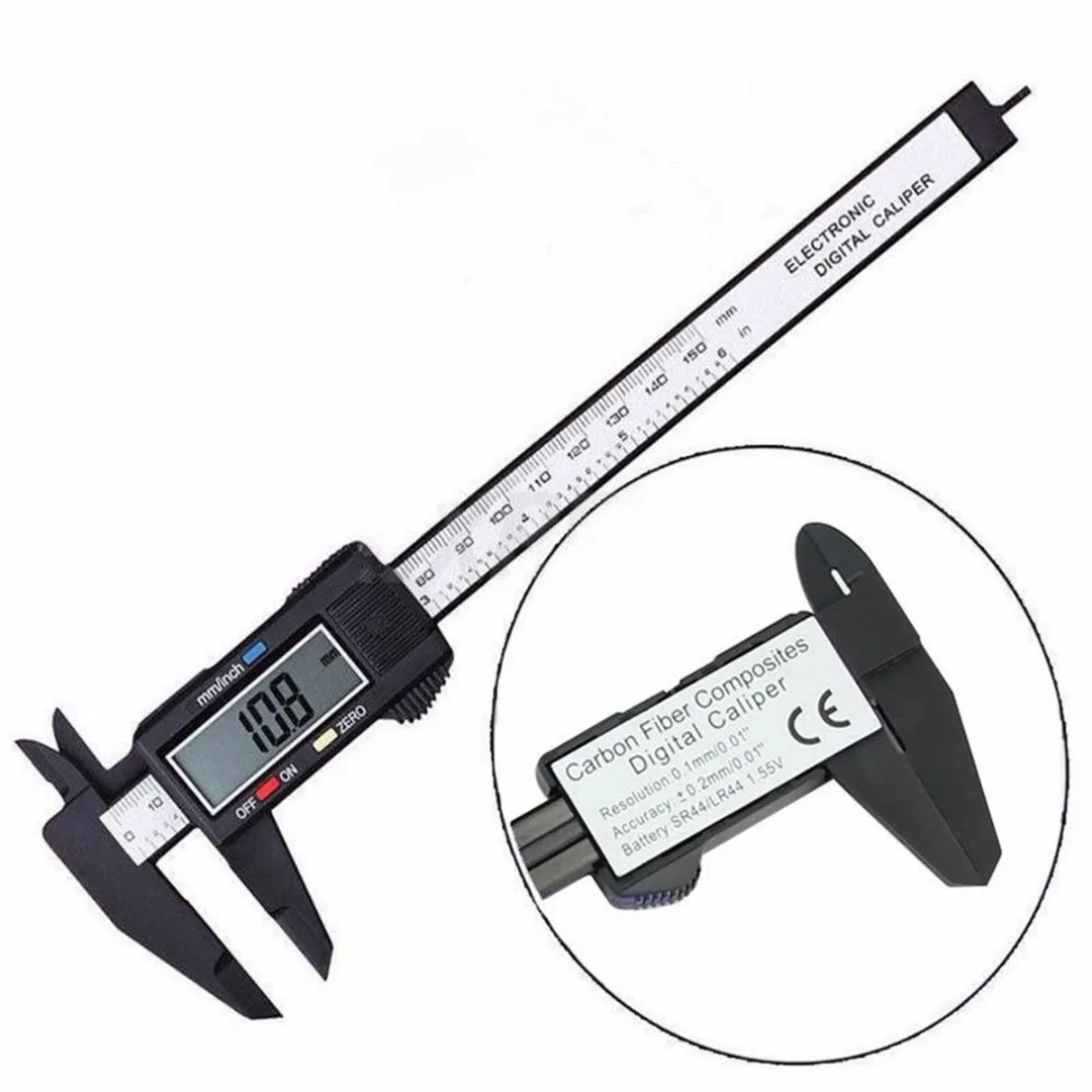 Black/Silver Electronic Vernier Caliper 6 inch 150mm LCD Digital Caliper Micrometer Gauge For Measurement Tool
Black/Silver Electronic Vernier Caliper 6 inch 150mm LCD Digital Caliper Micrometer Gauge For Measurement Tool