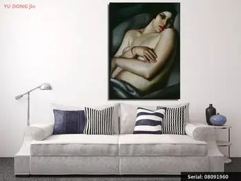 

Tamara de Lempicka Portrait Classical oil Painting Drawing art Spray Unframed Canvas picture gemstone kitchen scarf08091960