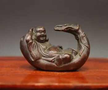 5 CM Chinese red Copper Sack Monk Wealth Maitreya Buddha overlie purse sculpture
5 CM Chinese red Copper Sack Monk Wealth Maitreya Buddha overlie purse sculpture