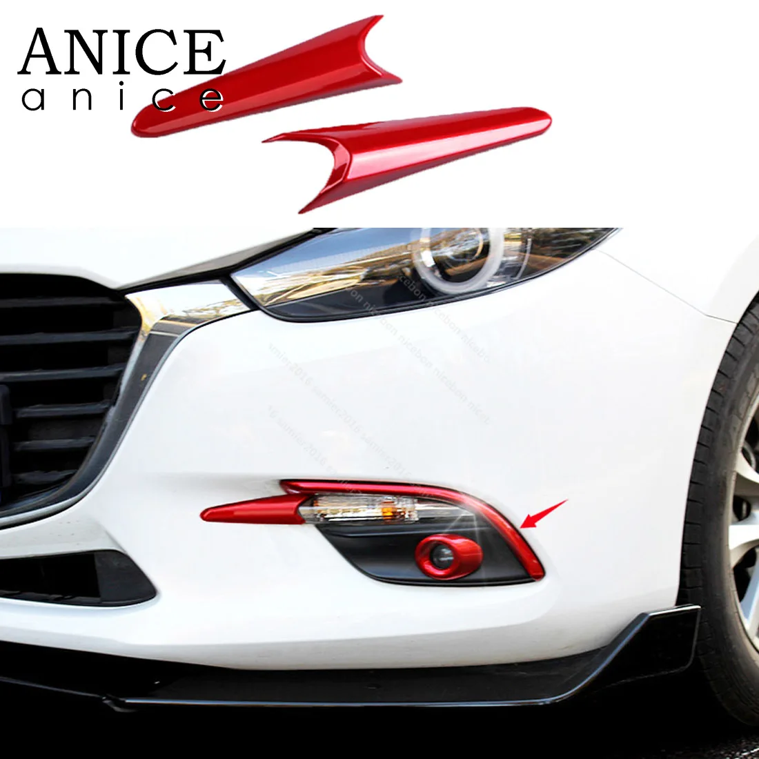 2pc RED ABS Front Fog Light Lamp Frame Cover Trim Fit For Mazda3 Axela M3 2017-2018
2pc RED ABS Front Fog Light Lamp Frame Cover Trim Fit For Mazda3 Axela M3 2017-2018