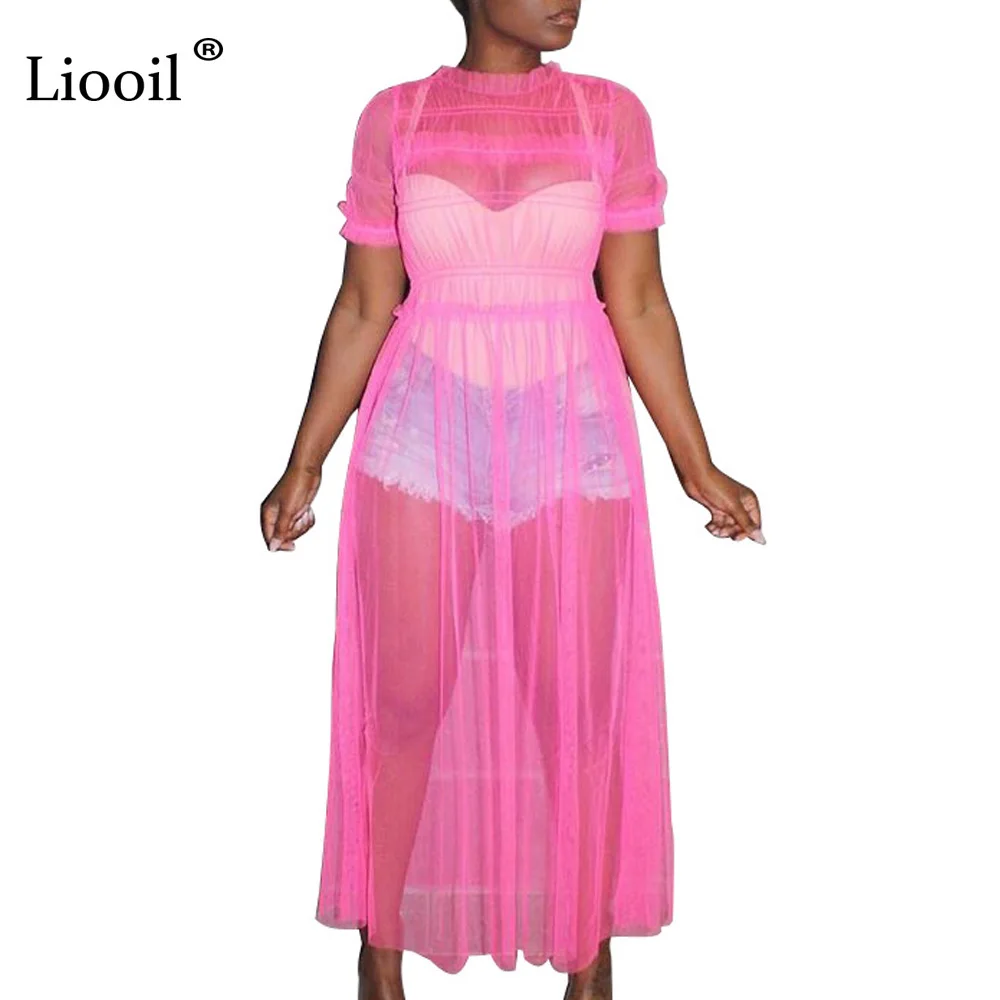 Liooil See Through Mesh Sexy Maxi Dress Women Clothes 2019 Neon Green Dress O Neck Plus Size Party Club Wear Long Dresses
Liooil See Through Mesh Sexy Maxi Dress Women Clothes 2019 Neon Green Dress O Neck Plus Size Party Club Wear Long Dresses