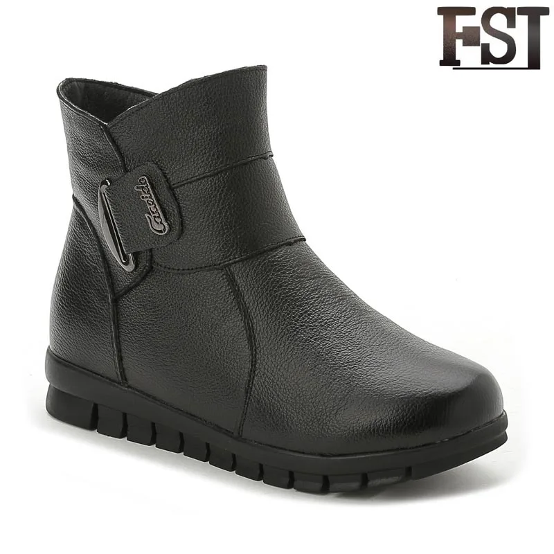 FSJ Genuine Leather Long Plush Velvet Snows Black Boots Ladies Winter Low Flat Heel Buckle Round Toe Sewing Women Shoes
FSJ Genuine Leather Long Plush Velvet Snows Black Boots Ladies Winter Low Flat Heel Buckle Round Toe Sewing Women Shoes