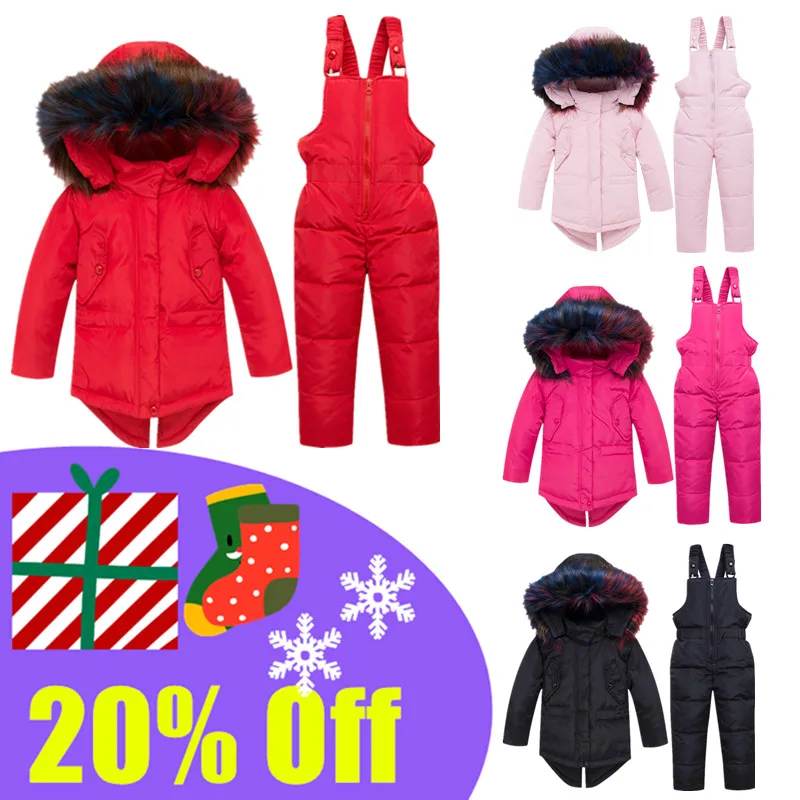 2019 Baby Winter Warm Duck Down Jackets Pants Baby Boys Big Fur Hooded Down Jacket +Shoulder Strap Pant Baby Girls Coats -25
2019 Baby Winter Warm Duck Down Jackets Pants Baby Boys Big Fur Hooded Down Jacket +Shoulder Strap Pant Baby Girls Coats -25
