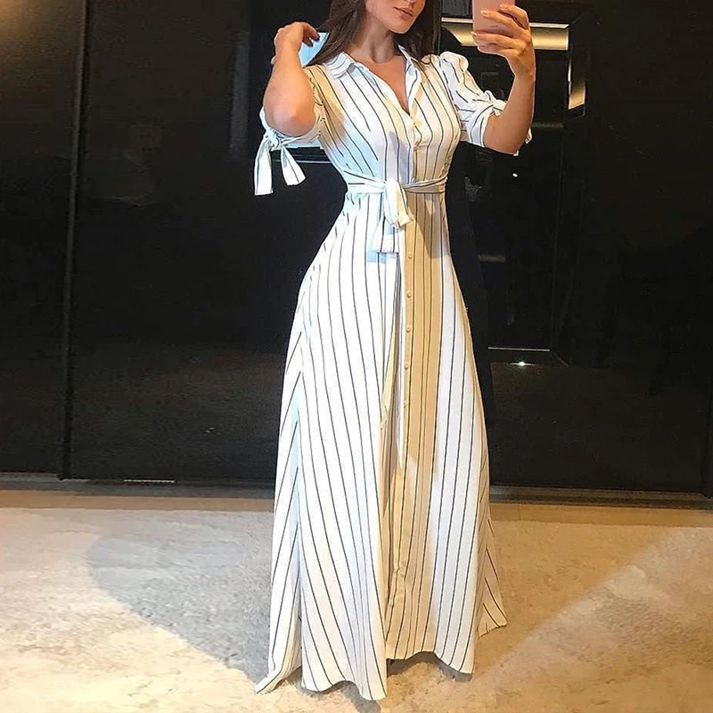 Bow knot sleeve wrap shirt dress women striped half sleeve maxi dress summer 2019 casual beach party dresses maxi vestidos
Bow knot sleeve wrap shirt dress women striped half sleeve maxi dress summer 2019 casual beach party dresses maxi vestidos