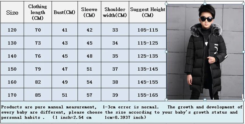2017 winter down jacket for boy fur big kids coat thick cotton hooded warm casual jacket Outerwear padded children clothing (2)