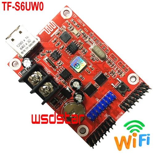 TF-S6UW0 1280*16 640*32 1*HUB08 & 2*HUB12 USB+WIFI Single & Dual color P10 LED Module P10 P4.75 LED Display LED controller card
TF-S6UW0 1280*16 640*32 1*HUB08 & 2*HUB12 USB+WIFI Single & Dual color P10 LED Module P10 P4.75 LED Display LED controller card