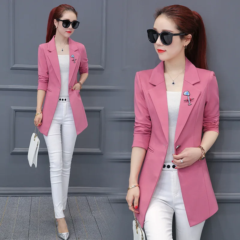 spring and 2019 autumn new long section of simple casual fashion Slim small suit women solid color suit jacket AL1893
spring and 2019 autumn new long section of simple casual fashion Slim small suit women solid color suit jacket AL1893